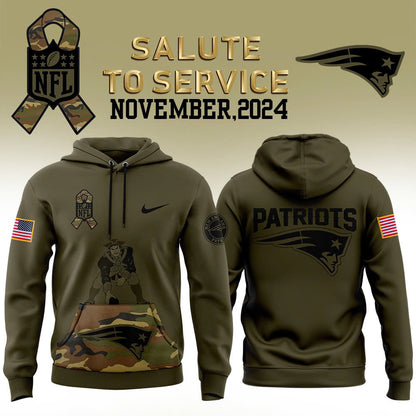 Special New New England Patriots Salute to Service 2025 Hoodie
