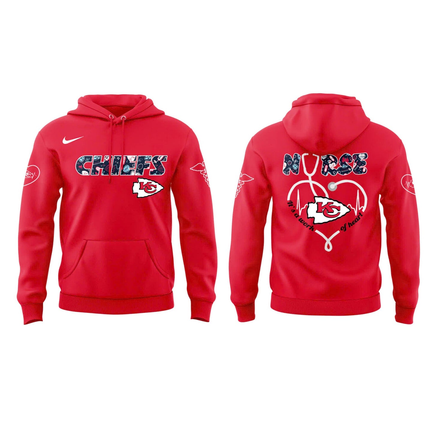 Kansas City Chiefs NURSES NIGHT Red Hoodie
