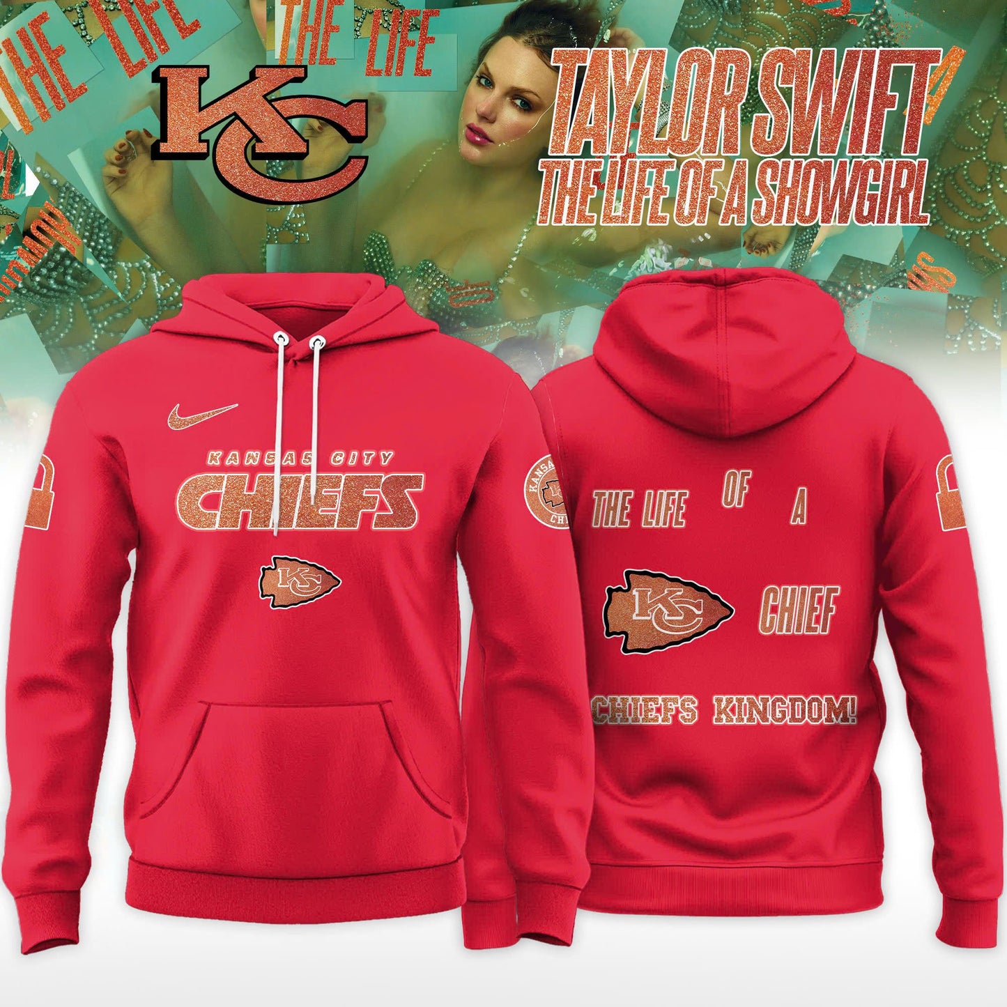 Kansas City Chiefs x Taylor Swift Orange Era� Limited Editions 2025 Hoodie