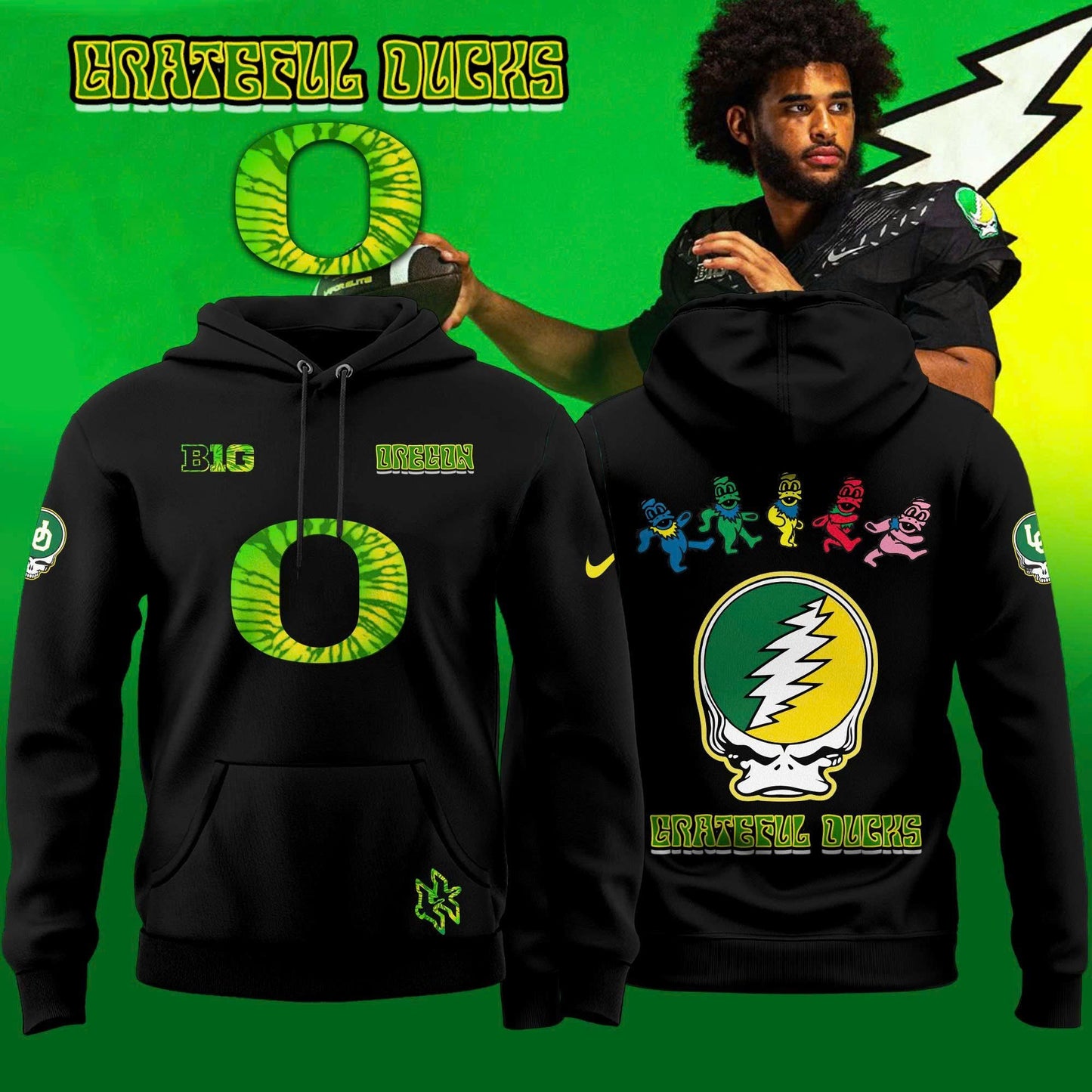 Oregon Ducks Grateful Dead 2025 Special Editions Combo Hoodie