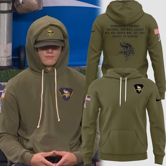 Special 2025 Salute To Service Minnesota Vikings Combo Hoodie