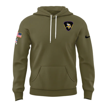 Special 2025 Salute To Service Minnesota Vikings Combo Hoodie