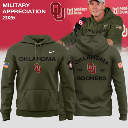 Oklahoma Sooners Military Appreciation 2025 Special Hoodie