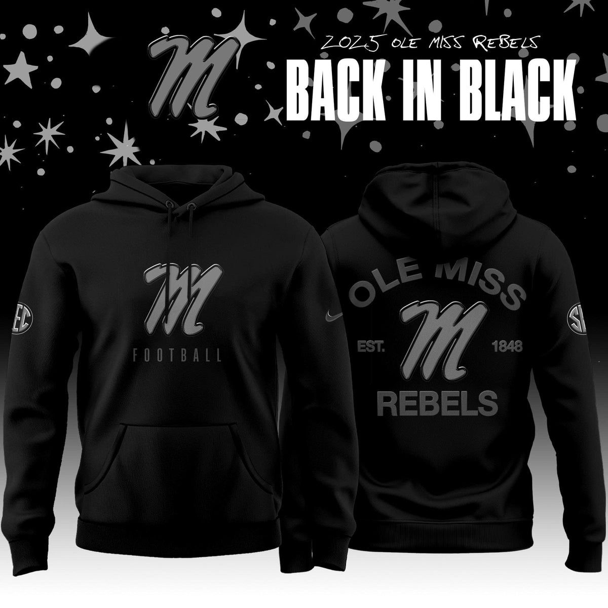 Ole Miss Football Back In Black Limited Edition Combo Hoodie