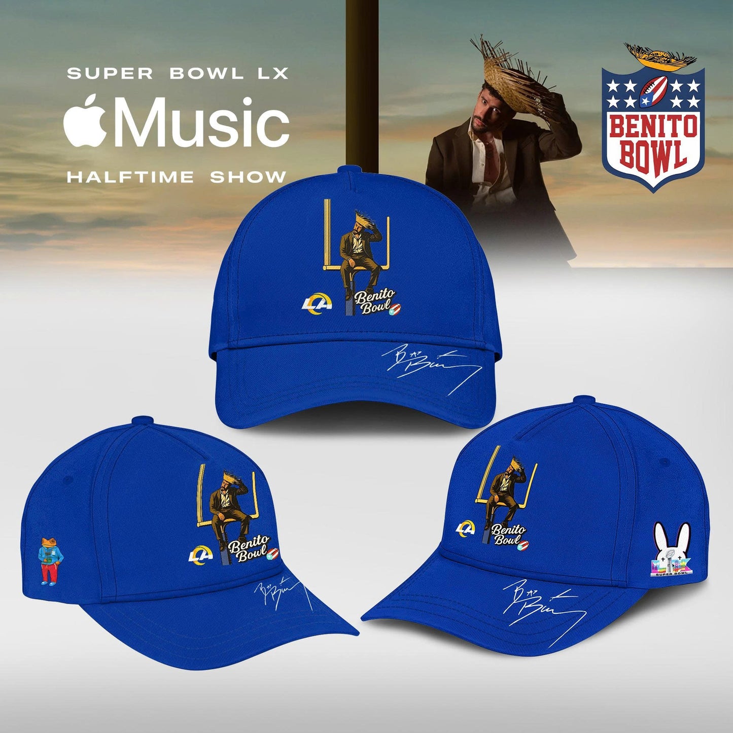 Los Angeles Rams x Bad Bunny 2026 Super Bowl LX Halftime Show Special Edition T-shirt
