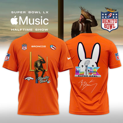 Denver Broncos x Bad Bunny 2026 Super Bowl LX Halftime Show Special Edition T-shirt