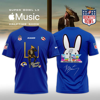 Los Angeles Rams x Bad Bunny 2026 Super Bowl LX Halftime Show Special Edition T-shirt