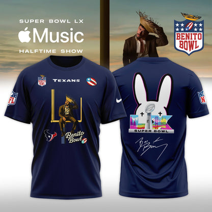 Houston Texans x Bad Bunny 2026 Super Bowl LX Halftime Show Special Edition T-shirt