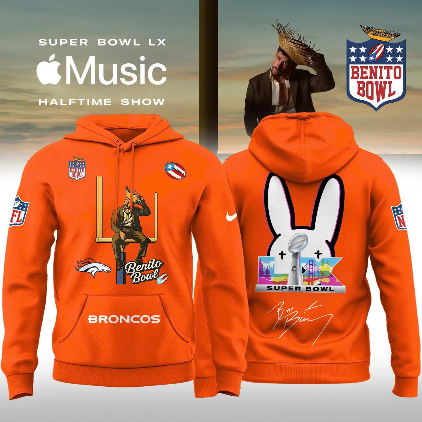 Denver Broncos x Bad Bunny Super Bowl LX The Halftime Show Special Edition Hoodie