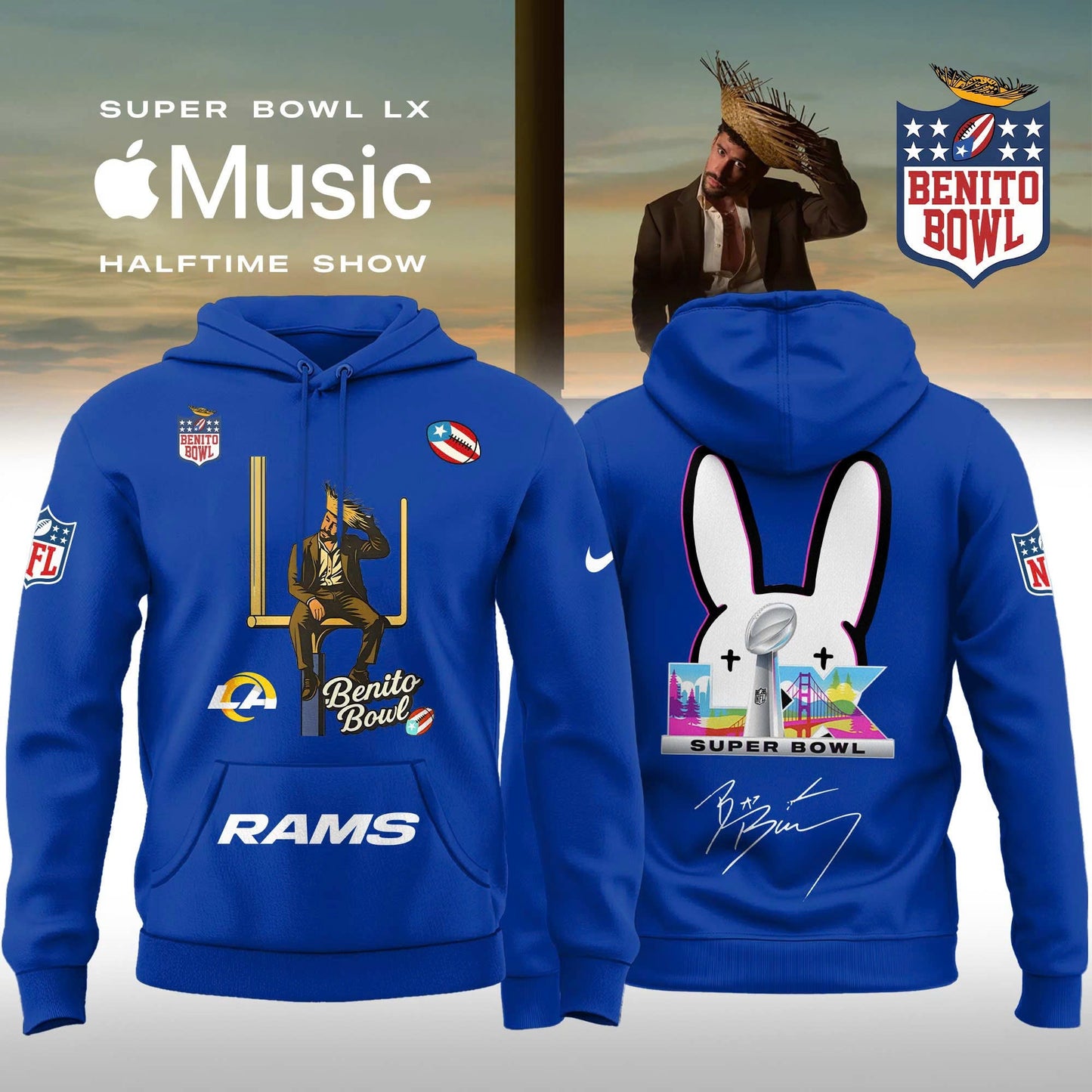 Los Angeles Rams x Bad Bunny Super Bowl LX The Halftime Show Special Edition Hoodie