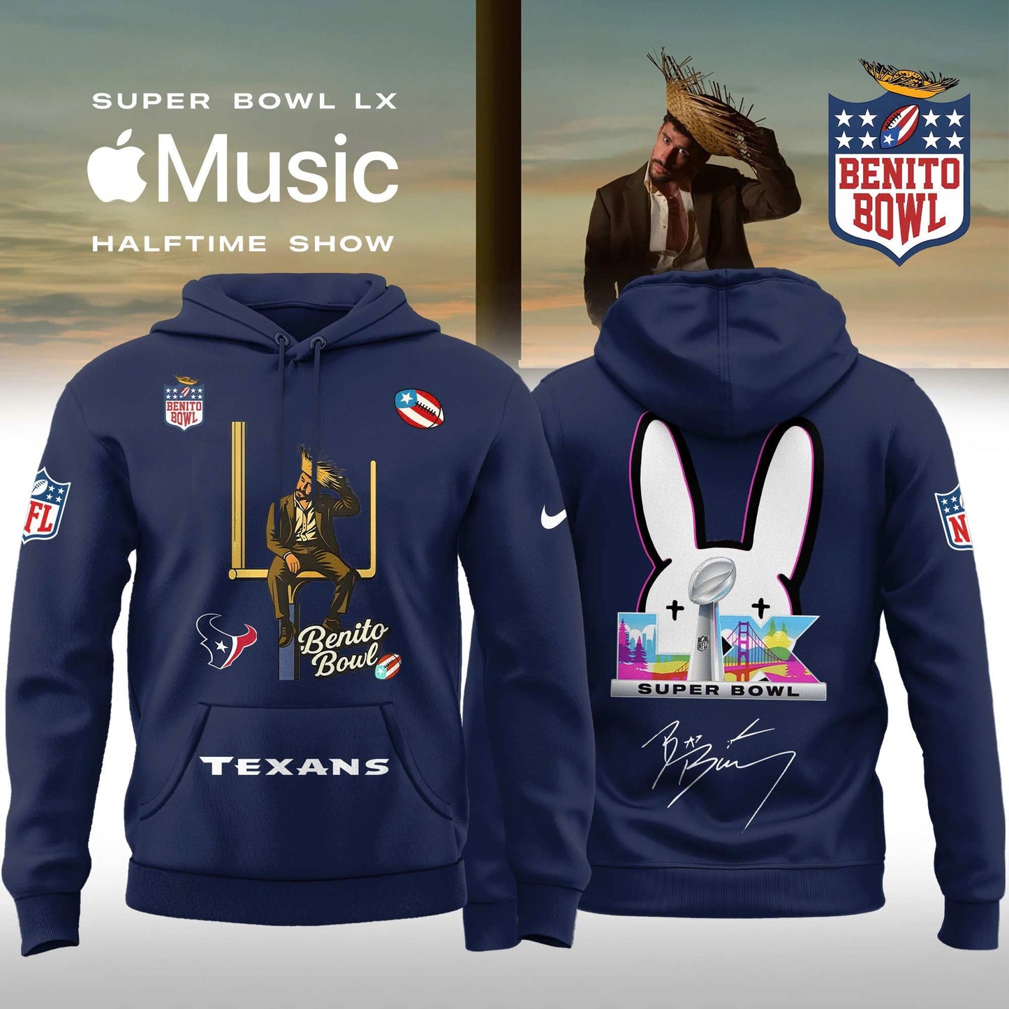 Houston Texans x Bad Bunny Super Bowl LX The Halftime Show Special Edition Hoodie