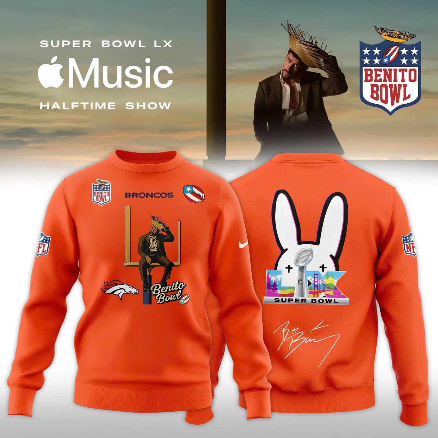 Denver Broncos x Bad Bunny Super Bowl LX The Halftime Show Special Edition Sweatshirt