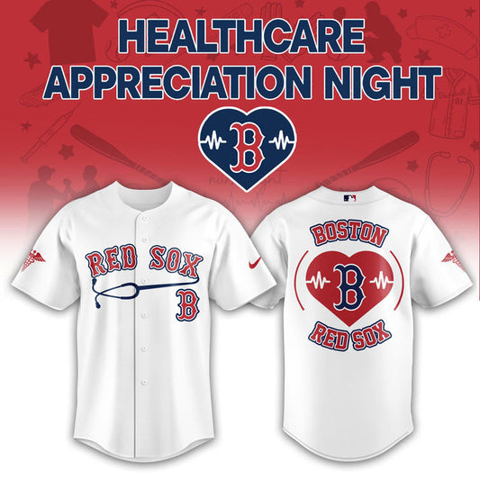 2026 Boston Red Sox Healthcare Appreciation Night Limited Edition Jersey Jogger And Cap White Outfit