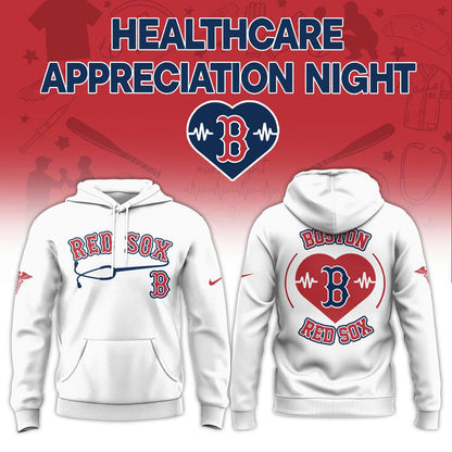 2026 Boston Red Sox Healthcare Appreciation Night Limited Edition Hoodie Jogger And Cap Outfit White