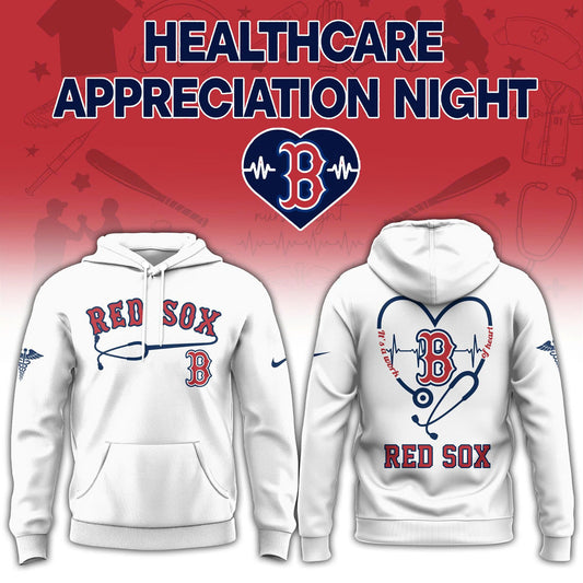 2026 Boston Red Sox Healthcare Appreciation Night Limited Edition Hoodie Jogger And Cap Outfit White