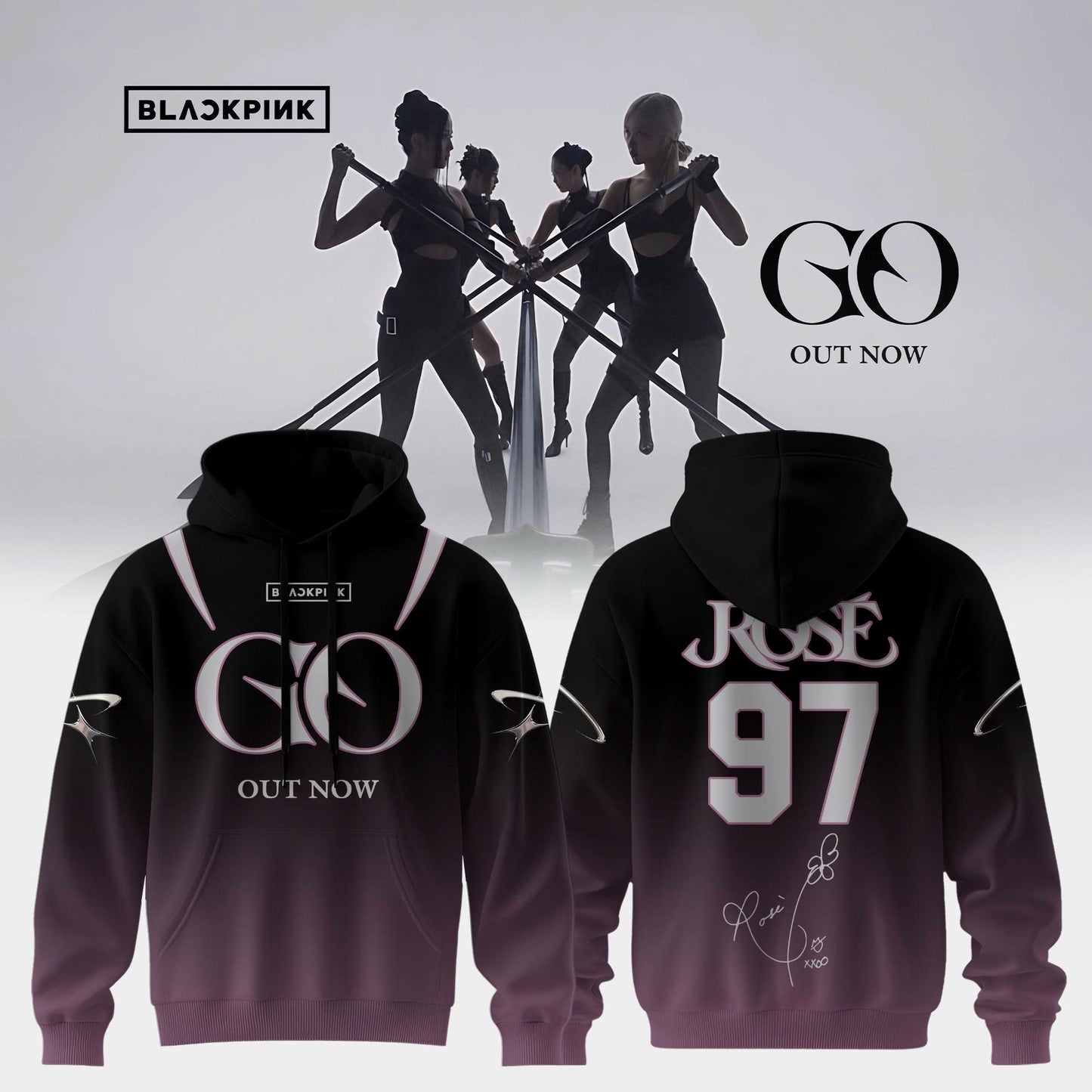 BLACKPINK ‘GO’ OUT NOW – Hoodie ( Rose )