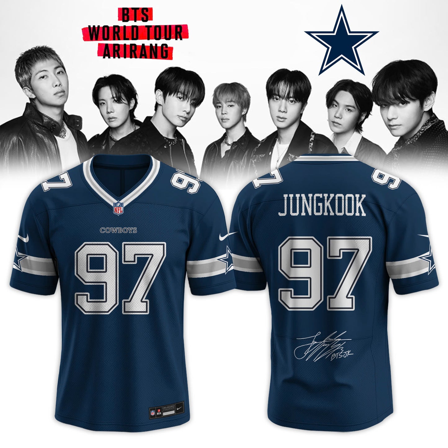 Dallas Cowboys x JUNGKOK 97 BTS World Tour 2026 Limited Edition Jersey